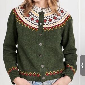 ALEX MILL HILDE FAIR ISLE CREW NECK CARDIGAN MID-WEIGHT KNIT
WOMENS SIZE XL